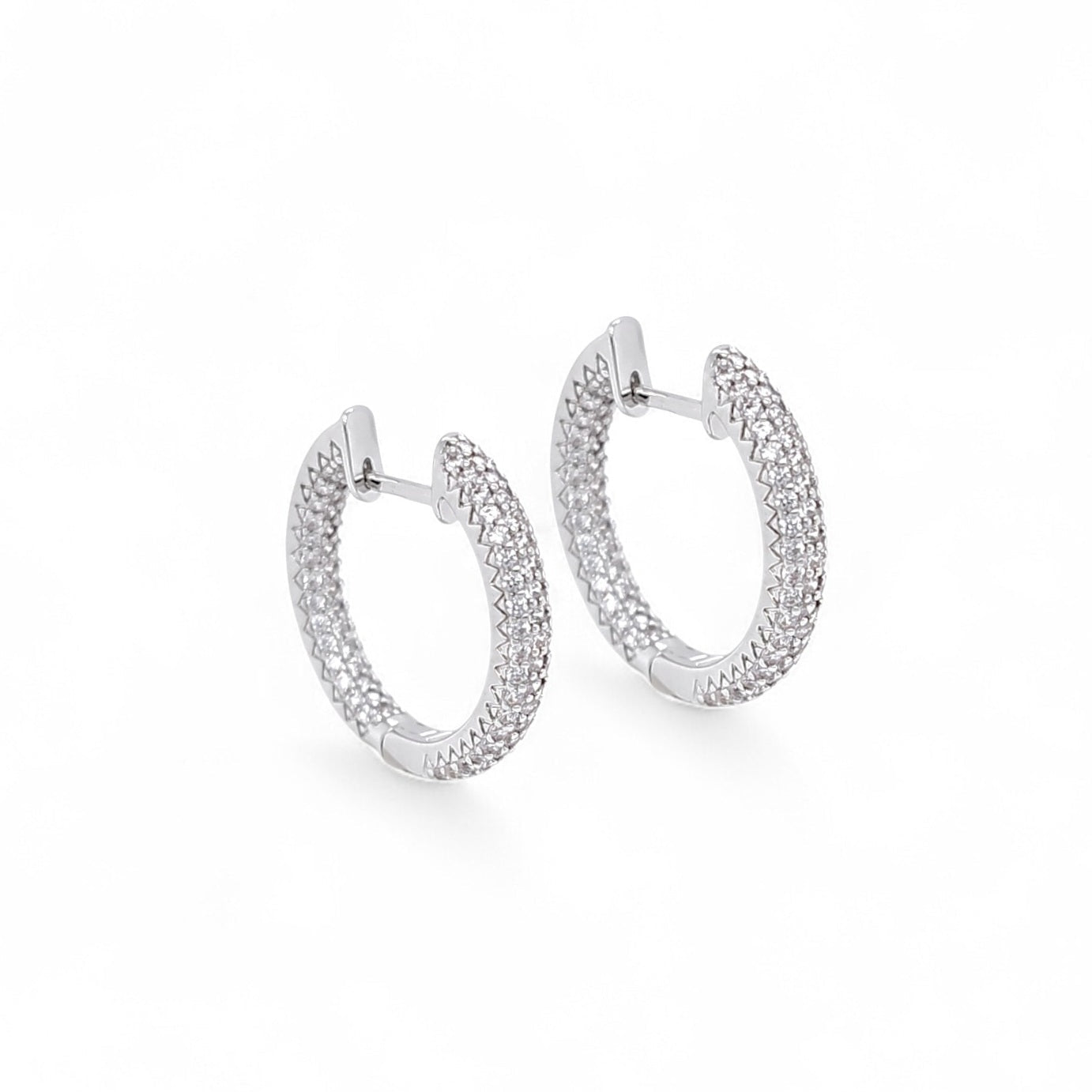 Aura Pavé Thin Hoops